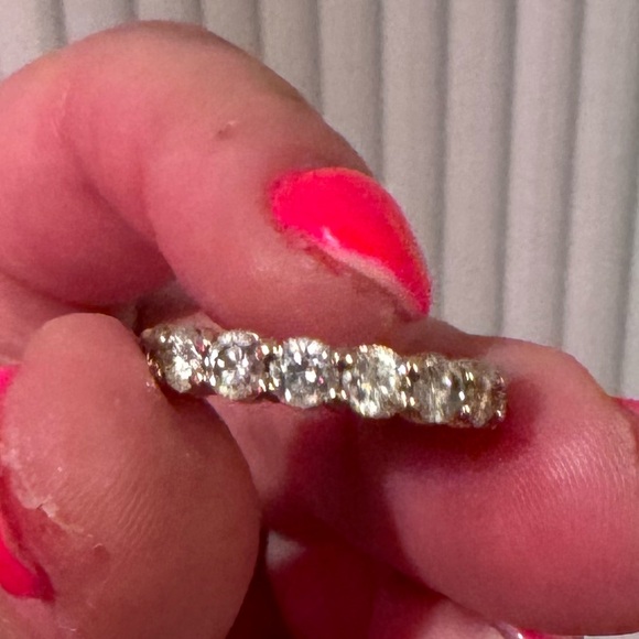 Beautiful engagement ring and eternity band gold size 7 moissanite - Picture 12 of 17